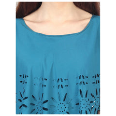 Women's Crepe Solid Sleeveless Full Length Gown(Light Blue)
