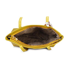 Women's Polyurethane Textured Shoulder Bag (Yellow)