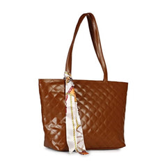 Women's Polyurethane Textured Shoulder Bag (Dark Brown)