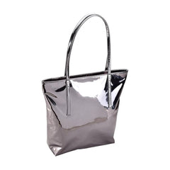 Grey Mirror Shiny Fancy Tote Bag