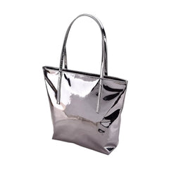 Grey Mirror Shiny Fancy Tote Bag