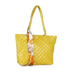 Women's Polyurethane Textured Shoulder Bag (Yellow)