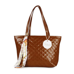 Women's Polyurethane Textured Shoulder Bag (Dark Brown)