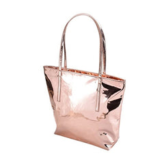 Rose Gold Mirror Shiny Fancy Tote Bag