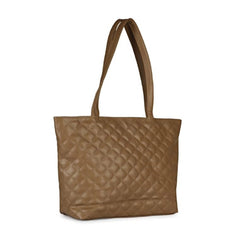 Women's Polyurethane Textured Shoulder Bag (Light Brown)