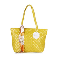 Women's Polyurethane Textured Shoulder Bag (Yellow)