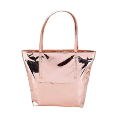 Rose Gold Mirror Shiny Fancy Tote Bag