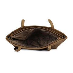 Women's Polyurethane Textured Shoulder Bag (Light Brown)