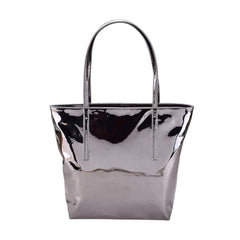 Grey Mirror Shiny Fancy Tote Bag