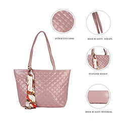 Women's Polyurethane Textured Shoulder Bag (Blush Pink)