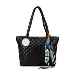 Women's Polyurethane Textured Shoulder Bag (Black)