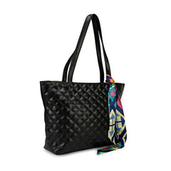 Women's Polyurethane Textured Shoulder Bag (Black)