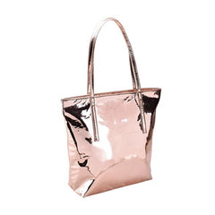 Rose Gold Mirror Shiny Fancy Tote Bag