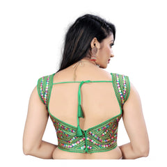 Women's Phantom Paper Mirror Readymade Blouse (Green, Size: Free Size)