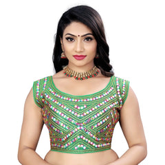 Women's Phantom Paper Mirror Readymade Blouse (Green, Size: Free Size)