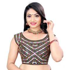 Women's Phantom Paper Mirror Readymade Blouse (Black, Size: Free Size)