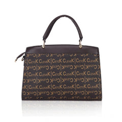 Women's Faux Leather Printed Handbag (Coffee)