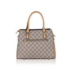 Women's Faux Leather Printed Handbag (Camel)