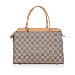 Women's Faux Leather Printed Handbag (Camel)