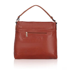 Women's Faux Leather Textured Sling Bag (Brown )