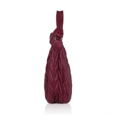 Women's Faux Leather Textured Handbag (Red)