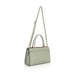 Women's Faux Leather Textured Adjustable Long Belt Handbag (Green)
