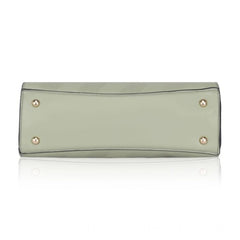 Women's Faux Leather Textured Adjustable Long Belt Handbag (Green)
