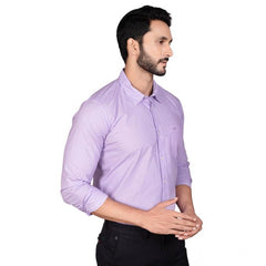 Men's Casual Cotton Full Sleeve Solid Shirt (Purple)