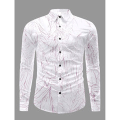 Men's Casual PollyCotton Textured Full Sleeve Collar Shirt (Pink)