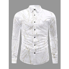 Men's Casual PollyCotton Textured Full Sleeve Collar Shirt (Green)