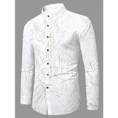 Men's Casual PollyCotton Textured Full Sleeve Collar Shirt (Green)