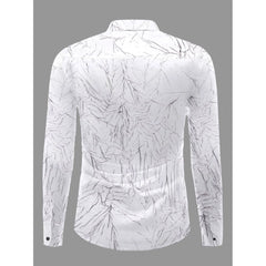 Men's Casual PollyCotton Textured Full Sleeve Collar Shirt (Black)