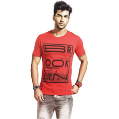 Mens Hosiery Printed Men Tshirts (Red, S)