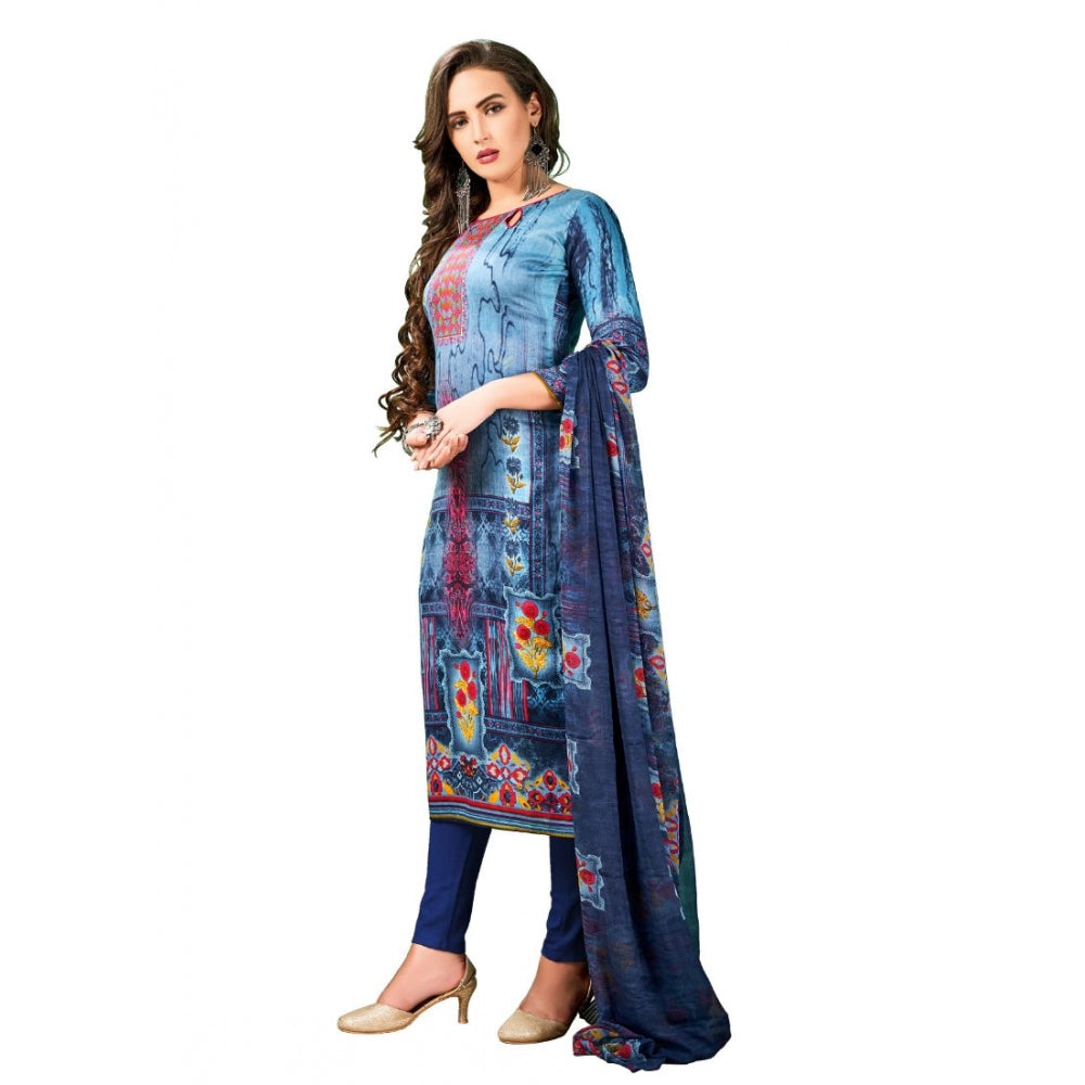 Women's Cotton Unstitched Salwar-Suit Material With Dupatta (Multi, 2-2.5mtrs)