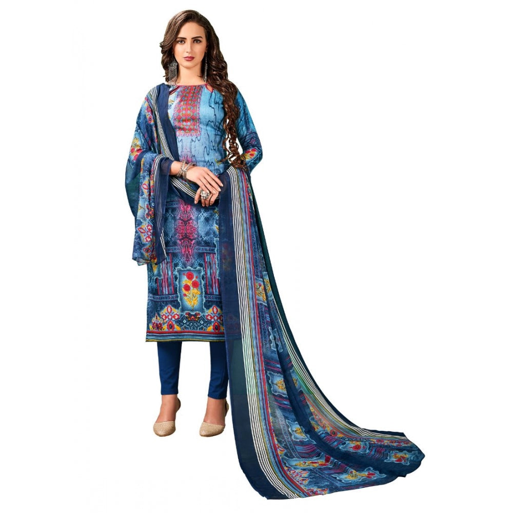 Women's Cotton Unstitched Salwar-Suit Material With Dupatta (Multi, 2-2.5mtrs)