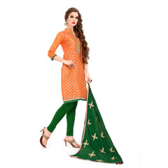 Women's Banarasi Jacquard Unstitched Salwar-Suit Material With Dupatta (Oranage, 2-2.5mtrs)