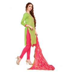 Women's Banarasi Jacquard Unstitched Salwar-Suit Material With Dupatta (Green, 2-2.5mtrs)