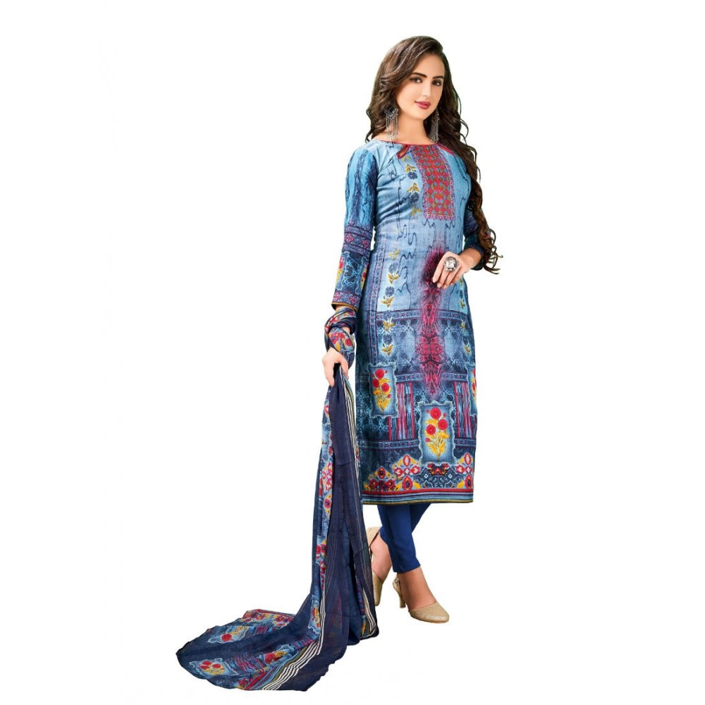 Women's Cotton Unstitched Salwar-Suit Material With Dupatta (Multi, 2-2.5mtrs)