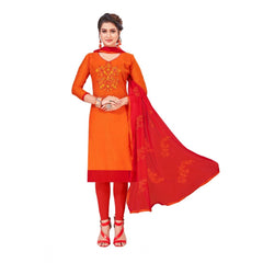 Modal Silk Unstitched Salwar-Suit Material With Dupatta (Oranage, 2-2.5mtrs)