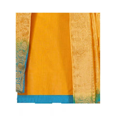 Women's Slub Cotton Unstitched Salwar-Suit Material With Dupatta (Yellow, 2 Mtr)