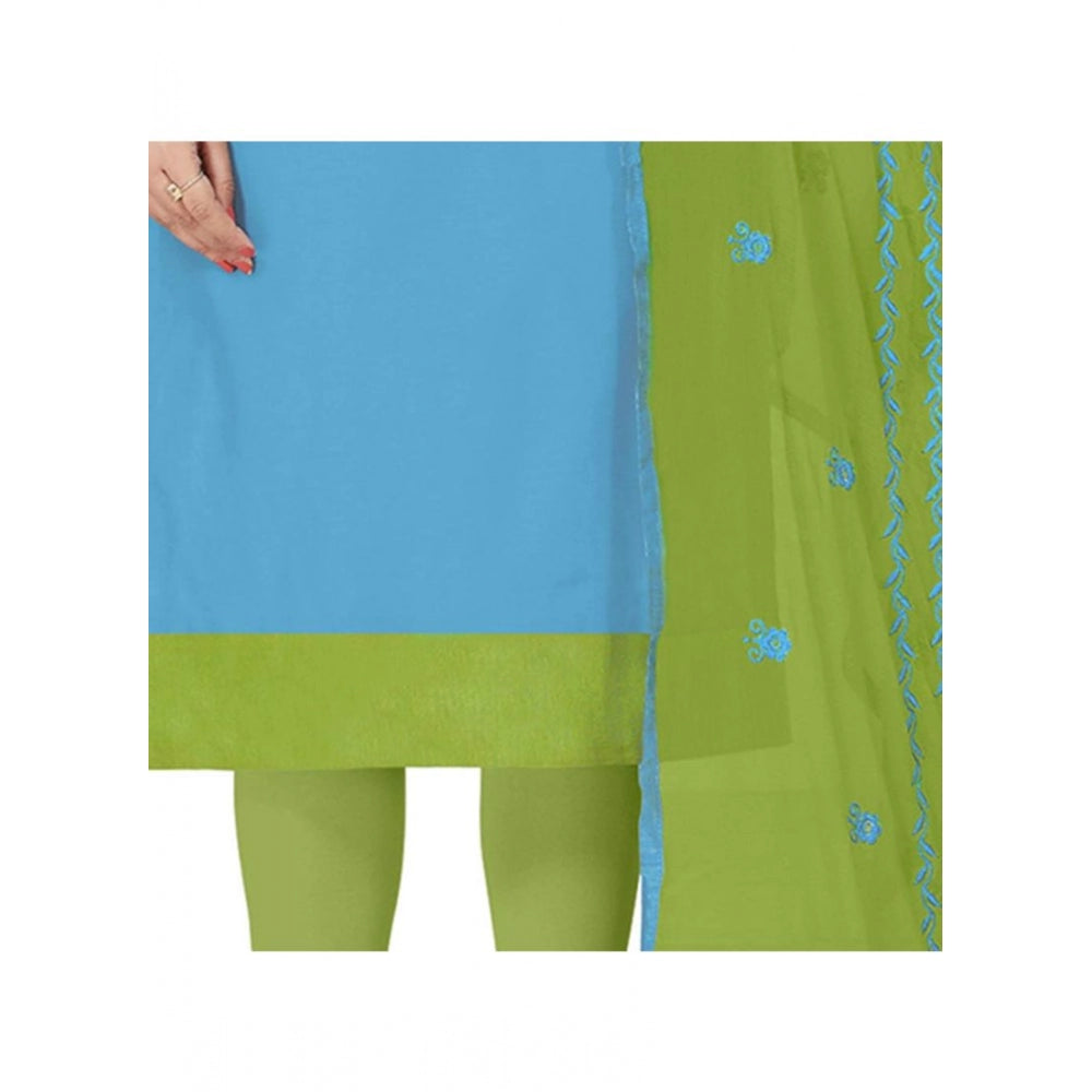 Women's Modal Silk Unstitched Salwar-Suit Material With Dupatta (Sky Blue, 2 Mtr)