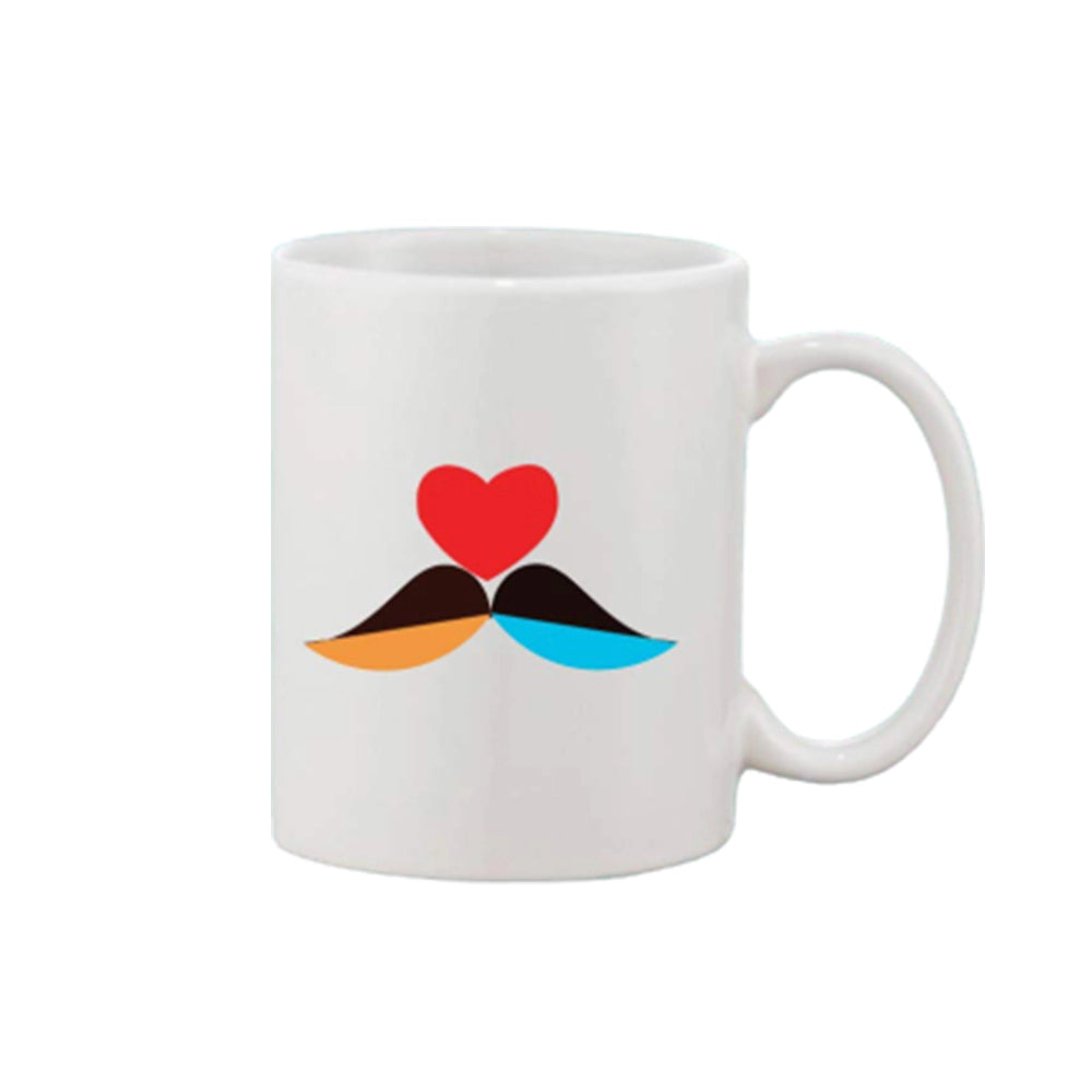 Printed Ceramic Coffee Mug - 1 Pieces, White, 11oz