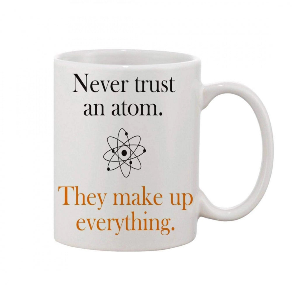 Printed Ceramic Coffee Mug - 1 Pieces, White, 11oz