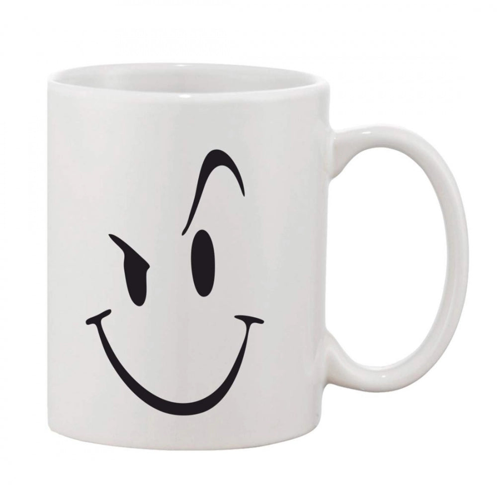 Printed Ceramic Coffee Mug - 1 Pieces, White, 11oz