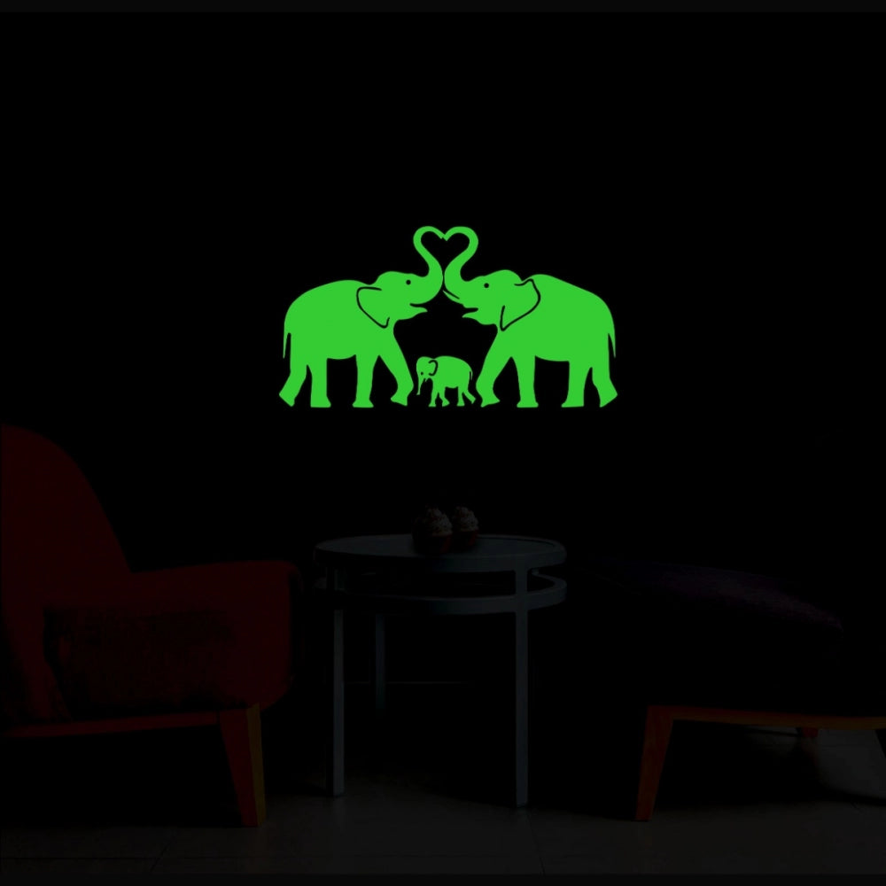 Green Decorative Elephant Radium Wall Sticker