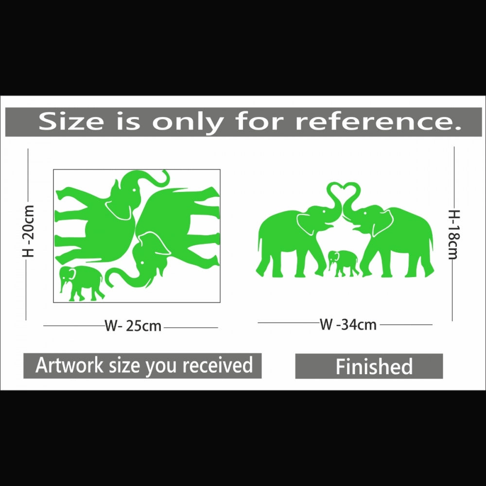 Green Decorative Elephant Radium Wall Sticker