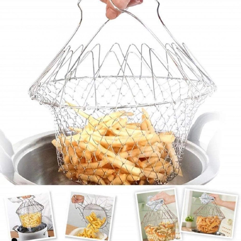 Foldable Strainer Chef Basket (Color: Assorted)