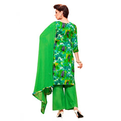 Women's Glaze Cotton Unstitched Salwar Suit-Material With Dupatta (Green &amp; Multi,2.3 Mtrs)