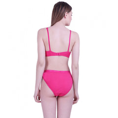 Cotton Bra And Panty Set (Material: Cotton (Color: Dark Pink)