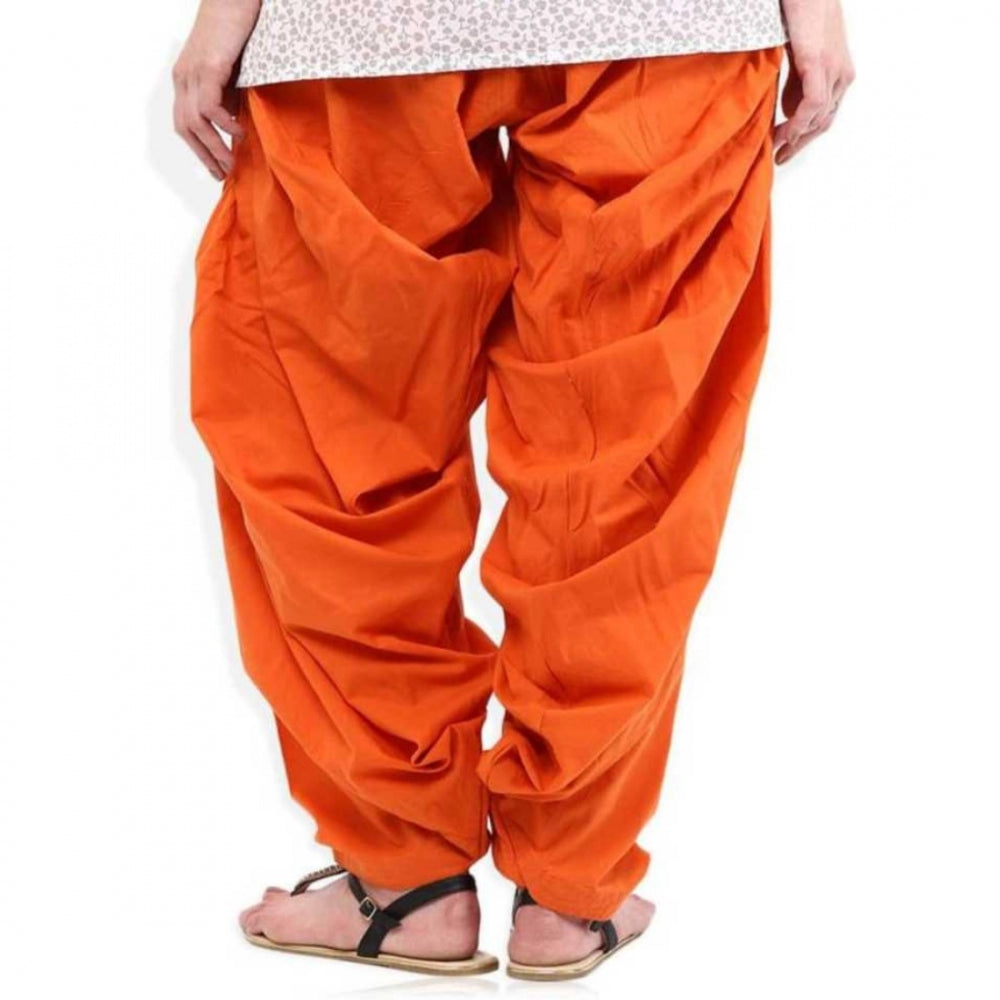 Cotton Solid Patiyala (Color:Orange)